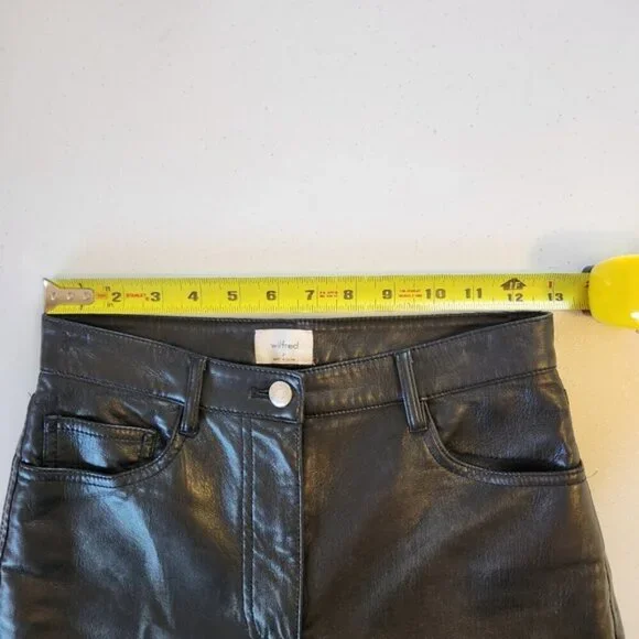 Aritzia Wilfred The Melina Pant Black Vegan Leather Straight Leg Pants High Rise - Picture 8 of 11